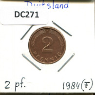 2 PFENNIG 1984 F BRD DEUTSCHLAND Münze GERMANY #DC271.D.A - 2 Pfennig