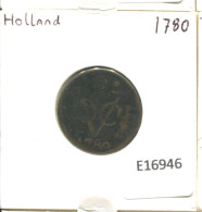 1780 HOLLAND VOC DUIT NIEDERLANDE OSTINDIEN Koloniale Münze #E16946.8.D.A - Dutch East Indies
