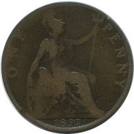 PENNY 1897 UK GRANDE-BRETAGNE GREAT BRITAIN Pièce #AG851.1.F.A - D. 1 Penny