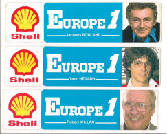 Lot De 3 Marque-Pages -  Europe1 SHELL -  Robert Willar, Yann Hégann, Jacques Rouland - Bookmarks