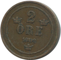 2 ORE 1902 SUECIA SWEDEN Moneda #AD006.2.E.A - Svezia