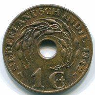 1 CENT 1942 NETHERLANDS EAST INDIES INDONESIA Bronze Colonial Coin #S10314.U.A - Dutch East Indies