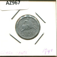 5 CENTIMOS 1941 SPANIEN SPAIN Münze #AZ967.D.A - 5 Céntimos
