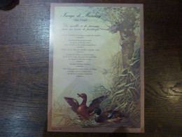 Menu Restaurant Societé Amicale De Chasse, Le Pousset, Mionnay (Ain), Dédicacé De Philippe Jousse, 228x308mm - Menükarten