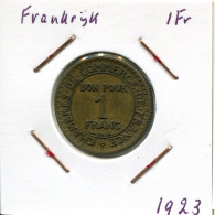 1 FRANC 1923 FRANKREICH FRANCE Chambers Of Commerce Französisch Münze #AM528.D.A - 1 Franc
