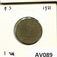 1 SCHILLING 1981 AUSTRIA Coin #AV089.U.A - Oostenrijk