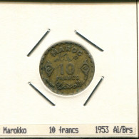 10 FRANCS 1953 MARRUECOS MOROCCO Moneda #AS085.E.A - Marocco