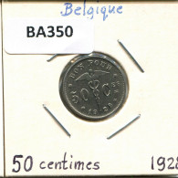 50 CENTIMES 1928 Französisch Text BELGIEN BELGIUM Münze #BA350.D.A - 50 Cent