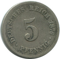 5 PFENNIG 1876 C ALEMANIA Moneda GERMANY #AE623.E.A - 5 Pfennig