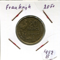 20 FRANCS 1952 B FRANKREICH FRANCE Französisch Münze #AM684.D.A - 20 Francs
