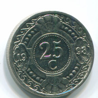 25 CENTS 1998 ANTILLES NÉERLANDAISES Nickel Colonial Pièce #S11299.F.A - Nederlandse Antillen