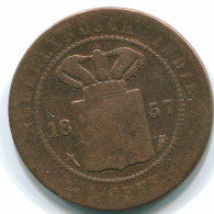 1 CENT 1857 NIEDERLANDE OSTINDIEN INDONESISCH Copper Koloniale Münze #S10025.D.A - Indes Neerlandesas