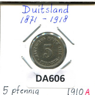 5 PFENNIG 1910 A ALEMANIA Moneda GERMANY #DA606.2.E.A - 5 Pfennig