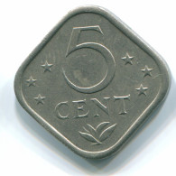 5 CENTS 1974 NETHERLANDS ANTILLES Nickel Colonial Coin #S12210.U.A - Nederlandse Antillen