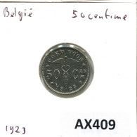 50 CENTIMES 1923 BELGIEN BELGIUM Münze DUTCH Text #AX409.D.A - 50 Cents