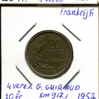 20 FRANCS 1952 FRANCIA FRANCE Moneda #AM435.E.A - 20 Francs