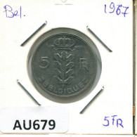 5 FRANCS 1967 FRENCH Text BELGIQUE BELGIUM Pièce #AU679.F.A - 5 Francs