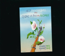 40 ème Anniversaire Du Cessez Le Feu En Algérie 1962/2002  - Club Philatélique FNACA  Dessin Christian Broutin - Eventi