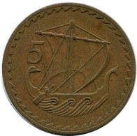 5 MILS 1960 CHIPRE CYPRUS Moneda #BA205.E.A - Zypern