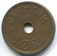 5 ORE 1928 DENMARK Coin #WW1006.U.A - Danimarca