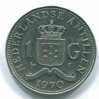 1 GULDEN 1970 NETHERLANDS ANTILLES Nickel Colonial Coin #S11898.U.A - Niederländische Antillen