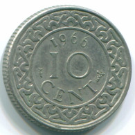 10 CENTS 1966 SURINAME NEERLANDÉS NETHERLANDS Nickel Colonial Moneda #S13247.E.A - Surinam 1975 - ...