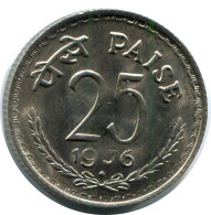 25 PIASE 1976 INDIEN INDIA Münze #AZ184.D.A - Inde