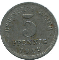 5 PFENNIG 1919 E GERMANY Coin #AE300.U.A - 5 Renten- & 5 Reichspfennig