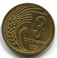 3 STOTINKI 1951 BULGARIA Coin UNC #W11417.U.A - Bulgarije