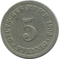 5 PFENNIG 1903 A GERMANY Coin #AE654.U.A - 5 Pfennig