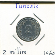 2 MILLIMES 1960 TUNISIE TUNISIA Pièce #AP815.2.F.A - Tunesië