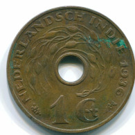 1 CENT 1936 INDIAS ORIENTALES DE LOS PAÍSES BAJOS INDONESIA Bronze #S10249.E.A - Nederlands-Indië