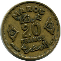 20 FRANCS 1951 MAROC MOROCCO Mohammed V Pièce #AH872.F.A - Maroc