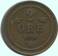 2 ORE 1900 SUÈDE SWEDEN Pièce #AC941.2.F.A - Sweden