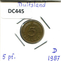 5 PFENNIG 1987 D WEST & UNIFIED GERMANY Coin #DC445.U.A - 5 Pfennig