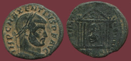 Maxentius AE Follis Aquileia Mint IMP C MAXENTIVS P F AVG TEMPLE #ANT1105.24.U.A - Grecques