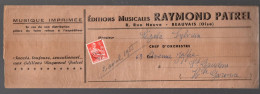 Beauvais (60) Enveloppe à Entête RAYMOND PATREL  éd.musicales,av Préoblitéré Moissonneuse 8f (PPP47473) - Publicités