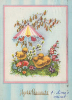 EASTER CHICKEN EGG Vintage Postcard CPSM #PBO801.A - Pasqua