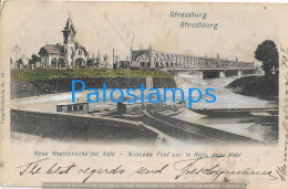 229609 FRANCE STRASSBURG NEW BRIDGE ON THE RHINE TRAIN SPOTTED POSTAL POSTCARD - Other & Unclassified