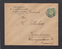 METALLWAREN - FABRIK, PRAG. BRIEF NACH KOPENHAGEN, 1917. ZENSURSTEMPEL KAUM SICHTBAR . - Lettres & Documents