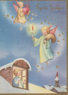 ANGEL CHRISTMAS Holidays Vintage Postcard CPSM #PAH115.A - Angels