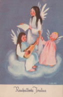 ANGELO Buon Anno Natale Vintage Cartolina CPSMPF #PAG807.A - Angels