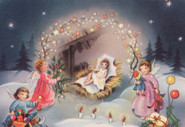 ENGEL WEIHNACHTSFERIEN Vintage Ansichtskarte Postkarte CPSMPF #PAG747.A - Angels