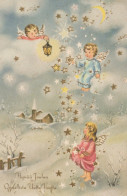 ANGEL CHRISTMAS Holidays Vintage Postcard CPSMPF #PAG842.A - Angels