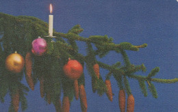 Neujahr Weihnachten KERZE Vintage Ansichtskarte Postkarte CPSMPF #PKD959.A - Nouvel An