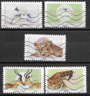 France 2023  Oblitéré -  Autoadhésif  N° 2242 - 2243 - 2245 - 2246 - 2248  -  Tendres Animaux - Used Stamps