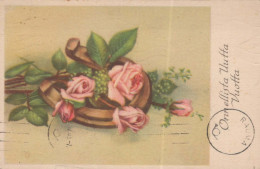 Neujahr Weihnachten FLOWERS Vintage Ansichtskarte Postkarte CPSMPF #PKD699.A - Nouvel An