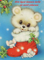 Happy New Year Christmas BEAR Vintage Postcard CPSM #PAU731.A - Nouvel An