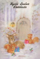 Buon Anno Natale CERVO Vintage Cartolina CPSM #PAU758.A - Nouvel An