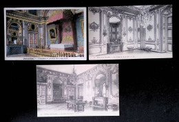 Cp, 78, Château De Versailles, Le Cabinet, Chambre à Coucher De Louis XV, Le Salon Du Conseil, LOT DE 3 CARTES POSTALES - Versailles (Château)